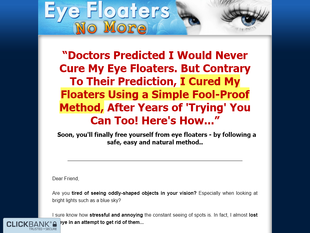 Eye Floaters No More Review